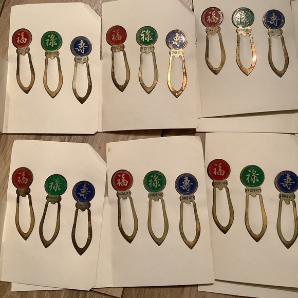 New vintage set of bookmark good luck prosperity longevity (metal, set of 3) - Picture 9 of 12